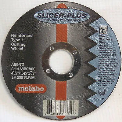 Metabo 55997 55.997 4-1/2  Slicer-Plus Cut-off Wheels-Box Of 50 655997000 • $109.95