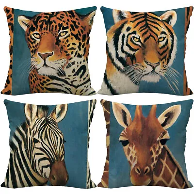 £5.27 • Buy 18  African Animals Throw Pillow Covers Giraffe Leopard Zebra Tiger Cushion Case