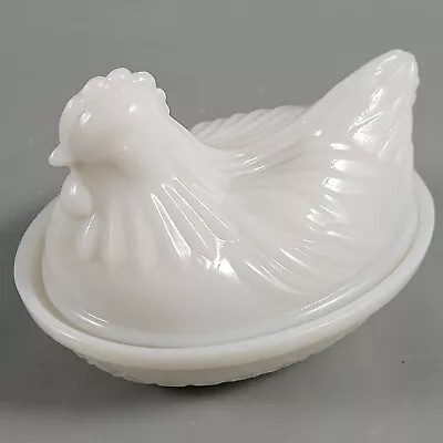 Vintage Hazel Atlas Platonite Milk Glass Hen On Nest HON • $18