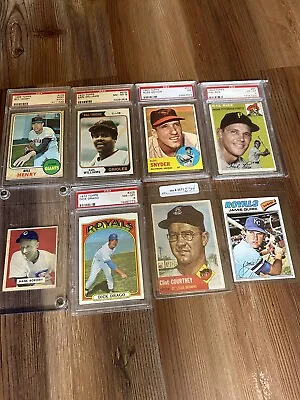 Vintage 1940/50/60/70’s Baseball Cards PSA Graded/HOF/All Star Lot (63 Cards) • $400