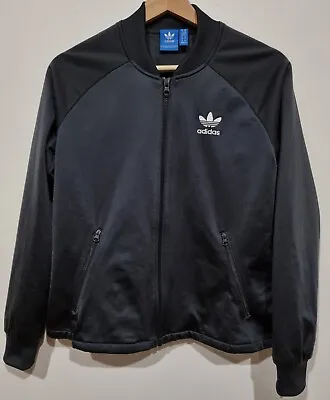 Adidas Originals Sweatshirt Jacket Black Women's XS Jog Run Train Oversized • $29.99