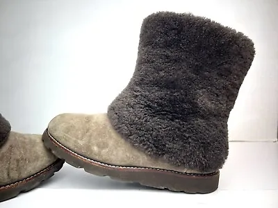 Women’s Size 7 UGG Maylin 3220 Sheepskin Shearling Cuff Boots RARE BROWN • £96.37