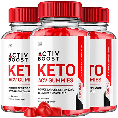 (3 Pack) Activ Boost Keto ACV Gummies For Weight Loss & Fat Burn (180 Gummies) • $39.95
