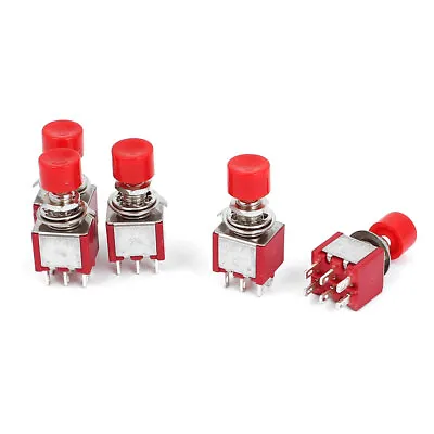 5 Pcs 6pins Mini Momentary Push Button Switch DPDT NO NC AC 250V 2A/120V 5A • $12.60