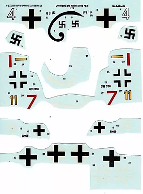 Model Alliance MA-729029 1/72 Defending The Reich Skies Pt.2 Decals • $11.97
