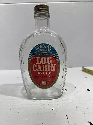 Vintage Log Cabin Syrup Special Bicentennial Collector's Flask Bottle 1976 • $14.36