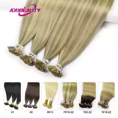 Straight Human Hair Extension By Fusion Flat Tip Keratin Capsules Hair Extension • $57.75