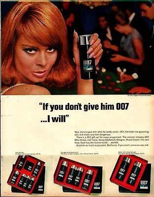 1965 Magazine Ad For 007 Cologne - Sexy Woman Will Give It To Him If You Won't • $28.79