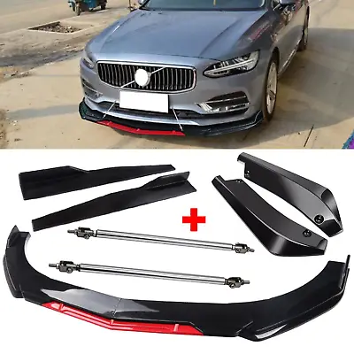 Front Bumper Lip Splitter Spoiler Body Kit + Side Skirt For Volvo S40 S60 S80 • $59.99