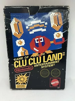 Clu Clu Land NES CIB MATTEL Black Box Nintendo Canada 5 Screw COMPLETE RARE • $51