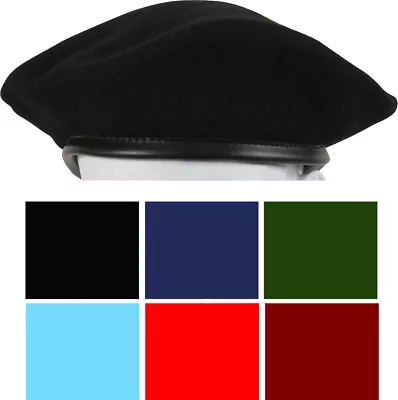 Classic Wool Military Beret With Eyelets Army Uniform Warm Winter Hat Fashion • $16.99