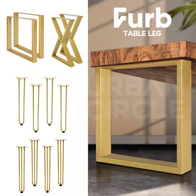 Furb 2X/4X Golden Table Legs DIY Coffee Dining Table Steel Metal Industrial Desk • $99.95