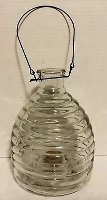 Vintage Glass Beehive Natural Pest Control Wasp Bee Fly Trap Catcher Bail Handle • $34.08