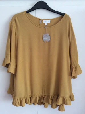 £3.90 • Buy Ladies Mustard Yellow Loose Top Size 14 New By Apricot- Pleated Back With Button