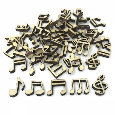 DIY Wooden  Music Note Shape Natural Color Decoration Handicrafts Scrapbooking • $2.60