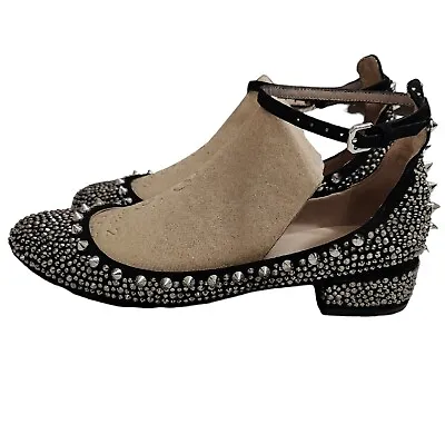 $29.99 • Buy Zara Woman Studded Ballet Flats Cruise 13 EU 37 US 6 Black Spike Rinestones Shoe
