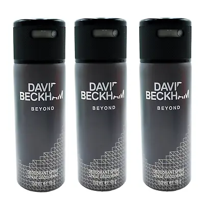 David Beckham Men's Deodorant Body Spray BEYOND 150ml - 3 PACK • £16.99