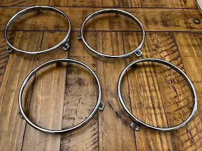 POLISHED BMW E21 E12 E23 E24 E28 E30 Headlight Trim Ring (Set Of 4) 63121362477 • $79.99