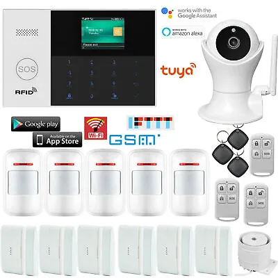 X55 Tuya APP WiFi GSM Wireless Home Burglar Security Alarm System+IP HD Camera • $151.99