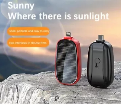 Solar Mini Power BankiPhone Keychain Indoor & Out Hiking Camping. 12 • $17.95