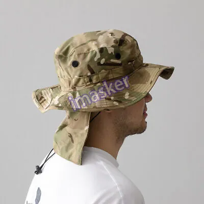 British Army Camouflage BONNIE HATS Men's Wide Brim Sun Hat Military Outdoor Cap • $21.19