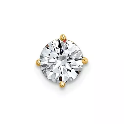 14K Gold 1ct. 6.5mm Round G H I True Light Moissanite Solitaire Slide Pendant • $330.95