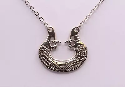 Ola Marie Gorie Viking Seahorse Pendant Necklace 15  Sterling Silver 9.2g AAC455 • £95