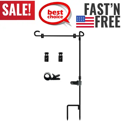 $7.91 • Buy Garden Flag Stand Holder Pole With Garden Flag Stopper And Anti Wind Clip House