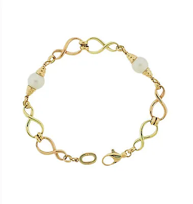 Mikimoto 8.5mm Pearl Bracelet In 18K Rose And Yellow Gold • $1499