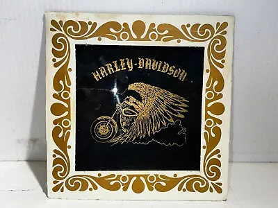 Vintage Harley Davidson Framed Carnival Glass Mirror Prize 6 X 6  • $19.95