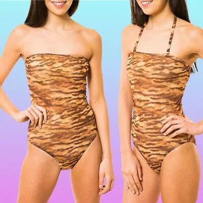 Kiniki Tan Through Swimsuit Tube Bandeau Strapless Swimwear Sara - Uk Size 8 • £21.99