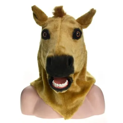 Horse Mascot Costume Can Move Mouth Head Suit Halloween Outfit Cosplay Adult • $165.20