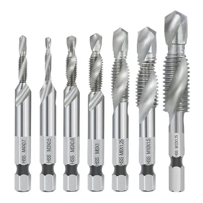 1/4  Hex Shank Metric Screw Thread Tap Drill Bits Set M3 - M12 HSS Compound Tap • $6.99