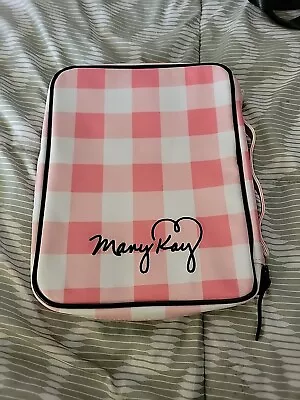 Mary Kay Checkered Pink & White Makeup Case Bag With Mirror  • $23.99