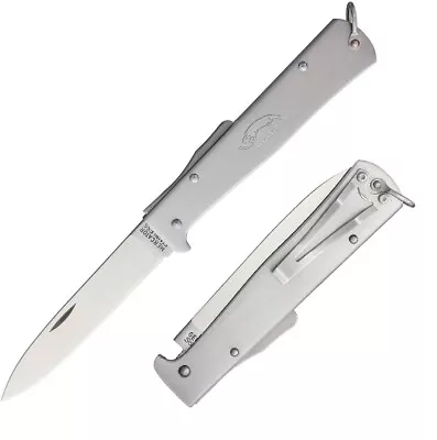 OTTER-Messer Mercator Lockback Folding Knife 3.5  Steel Blade Stainless Handle  • $59.49