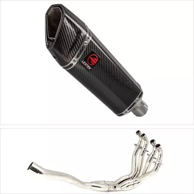 Lextek Exhaust System S/Steel 300mm Exhaust For Kawasaki ZX-6R Ninja 09-20 Rear • £442.69