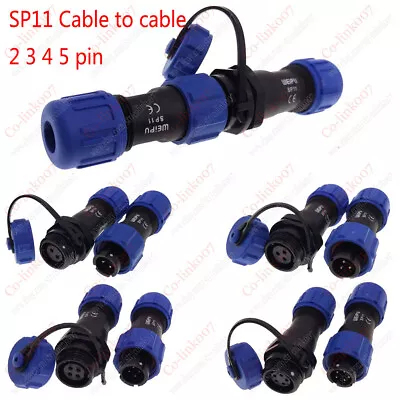 WEIPU SP11 2 3 4 5 Pin Waterproof IP68 Cable To Cable Aviation Plug Socket • $6.99