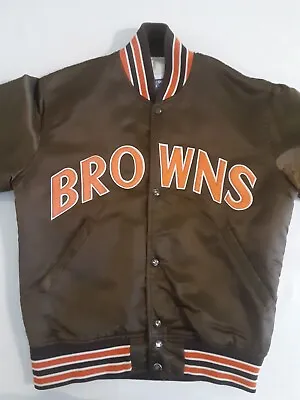 Vintage NFL Cleveland Browns  Satin Jacket By  Starter Small Brown • $150