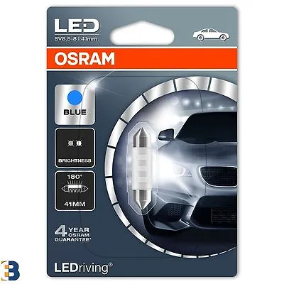 Osram C5W LED 269 12V 41mm Festoon Retrofit Interior Lamp 6800K 6441BL-01B BLUE • $14.59