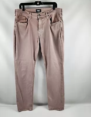 Paige Mens Federal Slim Straight Pants Altered Dyed Pink/Mauve Size 36X31 • $32.95