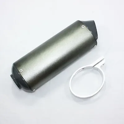 28mm Matt Grey Alloy Exhaust Muffler + Clamp 125cc 140cc 150cc PIT PRO Dirt Bike • $36.45