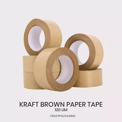 Self Adhesive 48mm X 50m Kraft Brown Paper Tape Picture Framing Carton Packing • $328.99