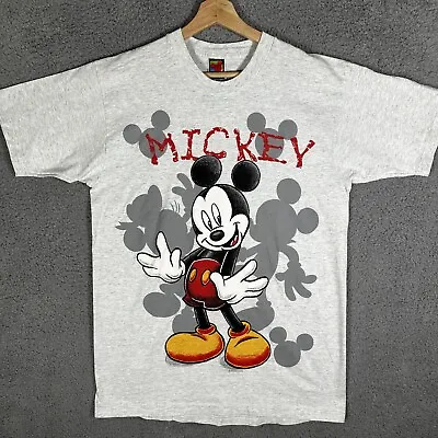 Vintage 90's Disney Mickey Mouse Jerry Leigh Huge Front T-Shirt Large USA Made • $21.25