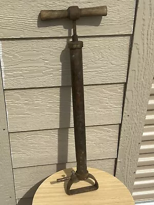 Vtg Bicycle Bike Tire Air Hand Pump Wood Handle Rustic Primitive Antique Display • $20.25