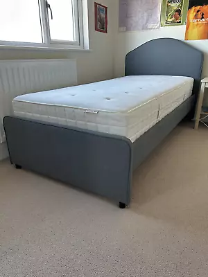 IKEA HAUGA Upholstered Single Bed With Headboard And Sprung Mattress  • £100