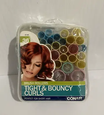 Conair Brush Rollers Tight & Bouncy Curls Brush Hair Rollers Short Assorted... • $14.50
