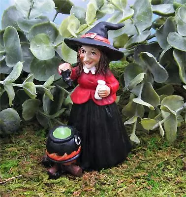 Miniature Fairy Garden Halloween Witch W/ Cauldron - Buy 3 Save $5 • $11.35