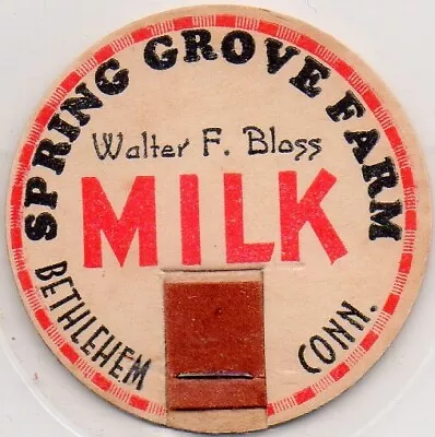 Milk Bottle Cap - Spring Grove Farm - Bethlehem Connecticut - Walter F. Bloss • $5.55