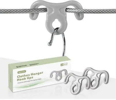 AIEVE Washing Line Hanger Hooks 24 Pack Clothes Hangers Hook Windproof Pegs • £6.69