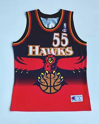 Dikembe Mutombo Atlanta Hawks Vintage European Champion Jersey Size Large 44 NBA • $96.53